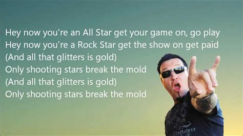All star smash mouth lyrics - Jul 20, 2022 ... The world too great a yoke, I turned and fled. ... If thou dost naught but earn thy daily bread? Life's banquet offers diverse, wondrous treats,
